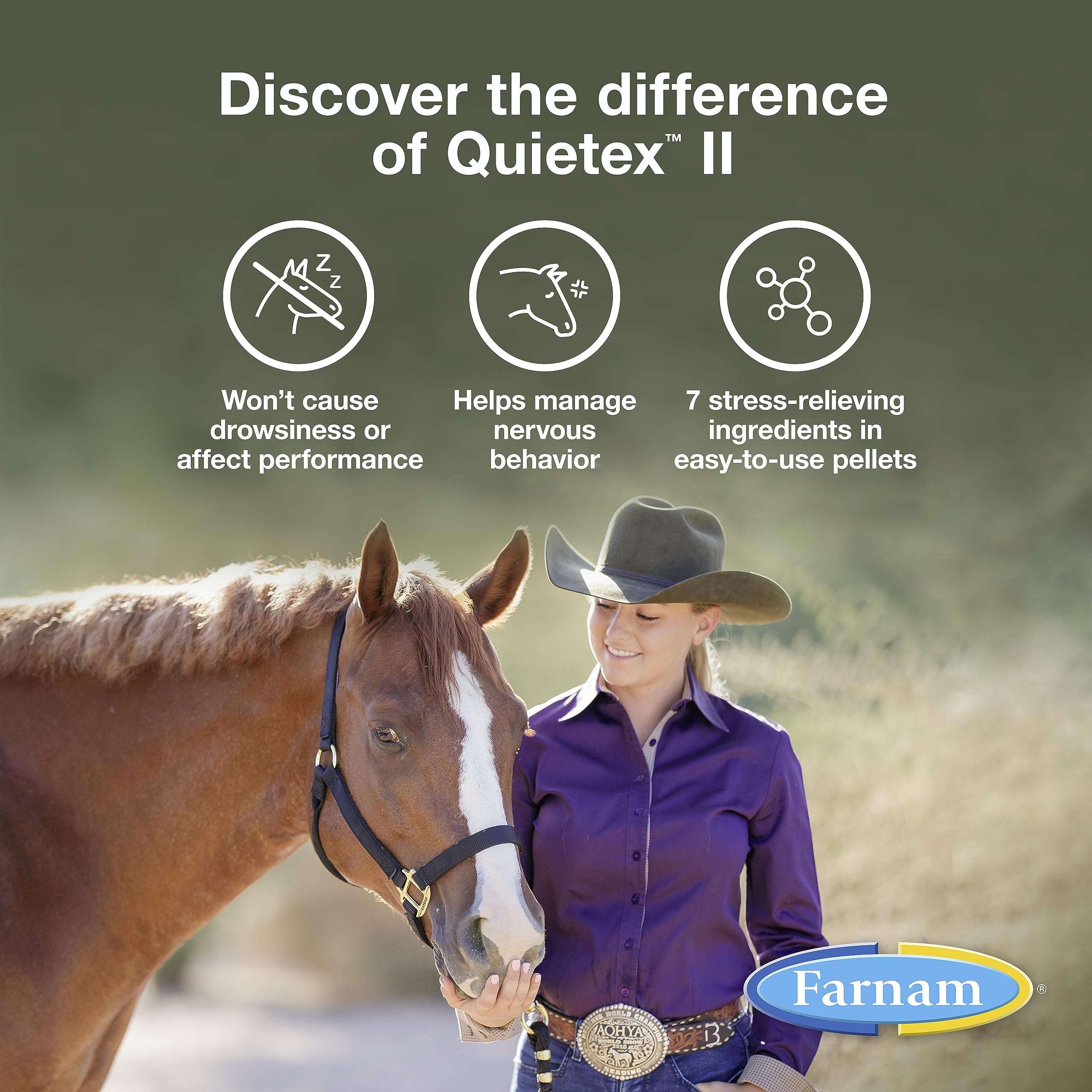 Farnam Quietex II Horse Calming Supplement Pellets, Helps Manage Nervous Behavior And Keep Horses Calm & Composed In Stressful S
